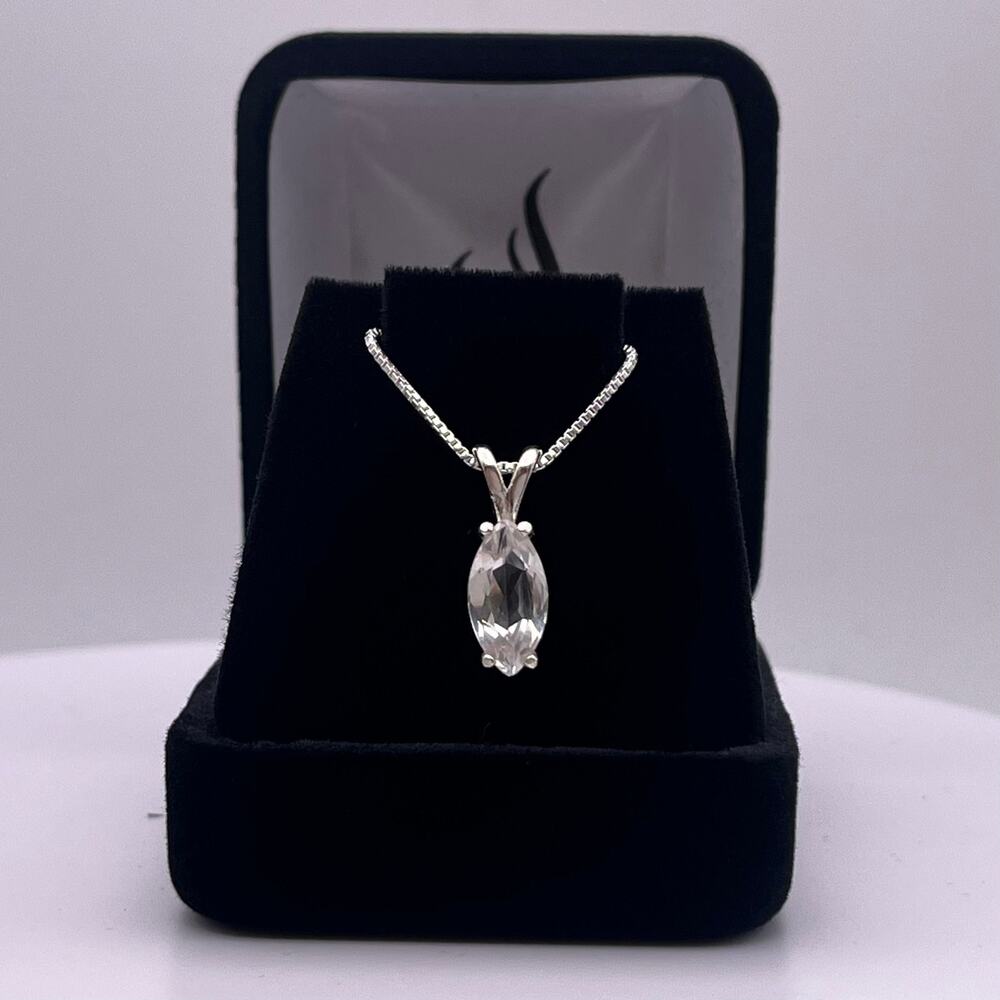 Beautiful 2ct Marquise Cut White Sapphire Necklace